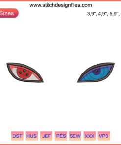 Anime Eyes Logo Embroidery Design File | Powerful Anime Eyes Embroidery Machine Design