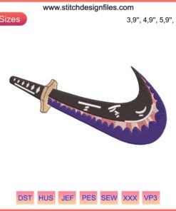 Sandai Kitetsu Roronoa Zoro Logo Embroidery Design File | Nike Inspired Style | Unique Anime Themed Embroidery Design
