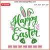 Colorful Happy Easter Logo Embroidery Design File for Machine Embroidery, Easter Day Theme, Festive Text and Egg Icons