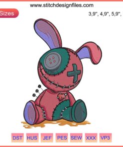Voodoo Doll Logo Embroidery Design File | Cute, Magical, Machine Embroidery Pattern