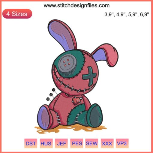 Voodoo Doll Logo Embroidery Design File | Cute, Magical, Machine Embroidery Pattern
