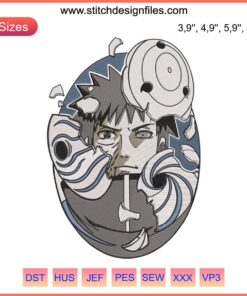 Obito Uchiha Manga Naruto Logo Embroidery Design File for Embroidery Machines - Anime, Embroidery Design, Naruto Emblem