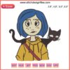 Coraline Black Cat Logo Embroidery Design File for Machine Embroidery - Unique Vector Art