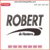 Nike Robert De Nanterre logo embroidery design file for embroidery machines, showcasing intricate logo stitching details.
