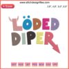 Loded Diper Logo Embroidery Design File | Rock Band Digital Download | Customizable, Instant Access | High-Resolution