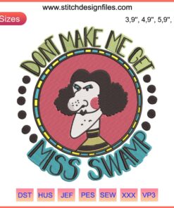 Miss Swamp Embroidery Design | Miss Nelson is Missing Logo | Machine Embroidery File Design