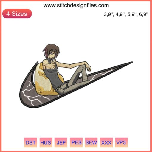 Nike Canaan Alphard Anime Logo Embroidery Design File, Nike-inspired, featuring intricate anime-themed pattern.