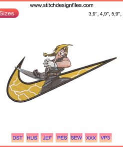 Nike Edward Elric Fullmetal Alchemist Embroidery File | Anime-inspired Nike logo, embroidery design, machine-compatible.