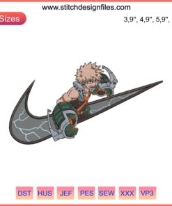 Bakugo Katsuki My Hero Academia Logo Embroidery Design File, Nike Style, Hero Logo, Digital Download, Anime Embroidery
