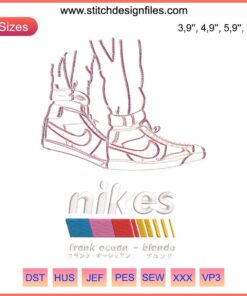 Frank Ocean Blonde Logo Embroidery File; Nike-inspired, sleek, minimalist design perfect for apparel customization.
