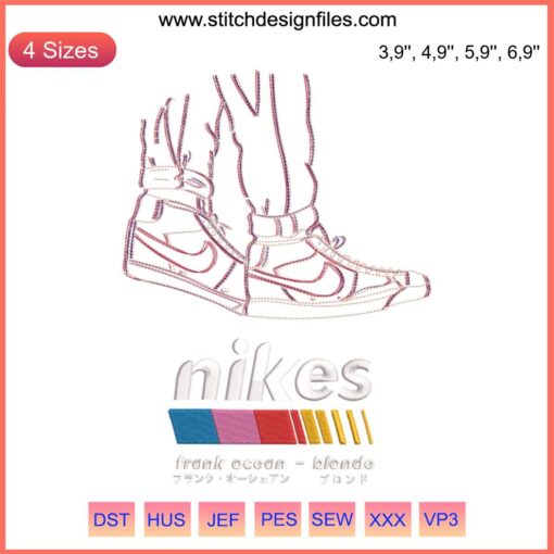 Frank Ocean Blonde Logo Embroidery File; Nike-inspired, sleek, minimalist design perfect for apparel customization.