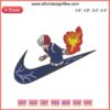 Shoto Todoroki Logo Embroidery Design: Nike-Inspired My Hero Academia Style, Stylish Anime Apparel Accessory.