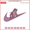 Hitagi Senjougahara Bakemonogatari Logo Embroidery Design File, Nike-inspired, anime-themed stitching pattern.