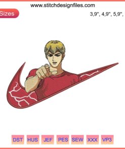 Onizuka Eikichi Great Teacher Logo Embroidery Design File, Nike-Inspired, Modern Anime Style, Perfect for Clothing Crafts