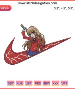 Aisaka Taiga Toradora Logo Embroidery Design | Nike Inspired Pattern File