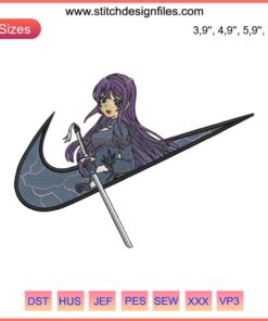 Mai Sakurajima Nike-Inspired Logo Embroidery Design File | Rascal Does Not Dream of Bunny Girl Senpai | Digital Download