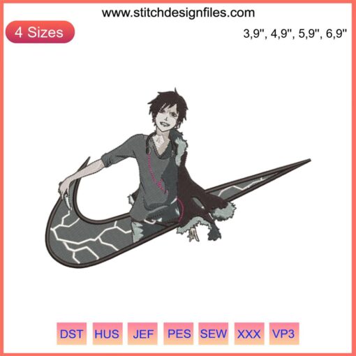 Orihara Izaya Durarara Logo Embroidery File, Nike-Inspired Design for Embroidery Machines
