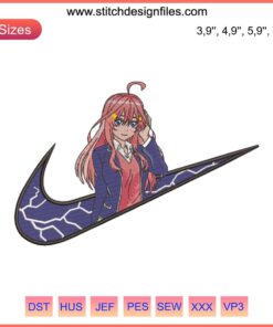 Itsuki Nakano Gotoubun no Hanayome Logo Embroidery File Nike-Inspired Design – Digital Product Image