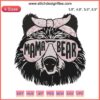 Mama Bear Mother's Day Logo: Sunglasses, Bow Embroidery Design, Cute Bear Clipart, Digital File for DIY Embroidery Projects.