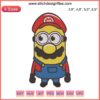 Super Mario Minion Costume Logo Embroidery: Super Mario Bros design with Minion character motif, perfect for themed attire.