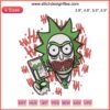 Rick and Morty Joker Embroidery Design featuring humorous cartoon blend of Rick and Morty as the Joker, vibrant colors, digital file.
