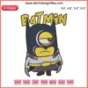 Minion Batman Embroidery Design File: Cute Bat Min Superhero, Perfect for Kids' Clothing, DIY Projects, Digital Download.