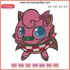 Purin Pokemon x Nezuko Kamado Logo Embroidery Machine File featuring Pokemon's Jigglypuff and Anime Demon's Nezuko design.