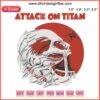 Attack on Titan Face Poster Anime Embroidery Design File, featuring iconic character face, perfect for embroidery machine download.