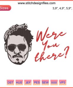 Johnny Depp Embroidery Design File for Machines | Detailed Portrait Stitch | Instant Download | Unique DIY Embroidery Project