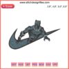 Black Panther embroidery design file, Nike-inspired logo, Marvel theme, detailed stitching, digital download.