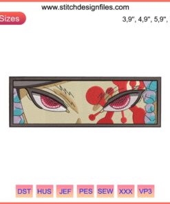 Tengen Uzui Kimetsu No Yaiba Embroidery Design, vibrant thread pattern, digital machine file, anime character stitch art.