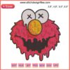 Elmo Face Muppet Embroidery Design for Machine Embroidery, Red Furry Monster, Kids' Clothing Decor, Cartoon Character Stitch Pattern.