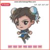 Chibi Chun-Li Embroidery Design: Adorable Anime Machine Stitch, Cute Chibi Style for Gamers and Anime Fans