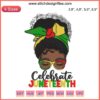 Black girl embroidery design with vibrant colors celebrating Juneteenth Freedom Day, featuring cultural motifs and festive elements.