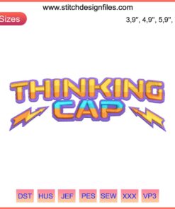 Stranger Things Season 4 Thinking Cap Embroidery Design File, Geeky 80s Inspired Pattern, Digital Download