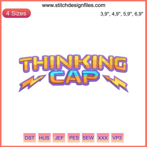 Stranger Things Season 4 Thinking Cap Embroidery Design File, Geeky 80s Inspired Pattern, Digital Download