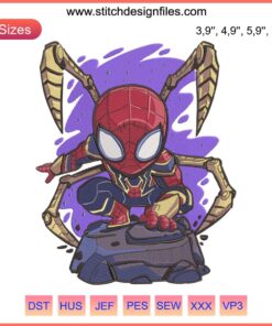 Chibi Cute Spider Man Embroidery Design | Adorable Superhero Spiderman Embroidery File | New Design for Craft Lovers