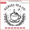 Suriel Tea Co Coffee Embroidery: A Court of Thorns and Roses design features intricate thread work inspired by the fantasy series.