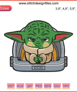 Cute Baby Yoda Embroidery Design File | Machine Embroidery | Star Wars Theme | Adorable Yoda Stitch Pattern