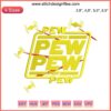 Star Wars Pew Pew Embroidery File: Vibrant laser blasts design for movies-themed machine embroidery, perfect for fans.