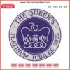 Queen's Platinum Jubilee 2022 Logo Embroidery Design File, Machine Pattern, Royal Purples, Crowns, Commemorative Emblem