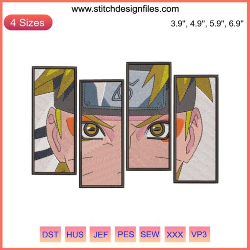 Naruto Uzumaki Sage Mode Embroidery Design File | Anime Stitched Machine Pattern