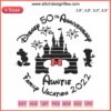 Embroidered Auntie Disney 50th Anniversary Family Vacation 2022 design featuring classic Disney elements.