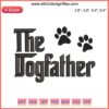 "The Dogfather Embroidery Design featuring a stylish dog silhouette, perfect for Dog Dad Father's Day gifts."