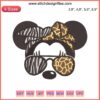 Minnie Mouse Safari Embroidery Design with Animal Print Ears, Disney-Inspired Cute Head Motif, Ideal for Kids Crafts and Apparel
