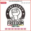Juneteenth Celebrate Freedom Since 1865 Embroidery | Black History Design | Vibrant Emblem with Bold Text and Freedom Colors