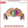 Embroidery design file featuring diverse skin colors forming heart shapes, perfect for machine embroidery projects.