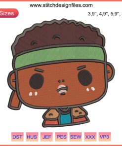 Chibi Lucas Kids Embroidery Design featuring Stranger Things character for embroidery machines, cute and detailed stitch file.