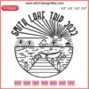 Smith Lake Trip 2022 Embroidery Design File: Scenic Sightseeing Tour, Travel Theme, Detailed Mountains and Lake Stitched Artwork