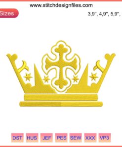Crown Royal Party Jesus Christ Embroidery Design | Machine Embroidery File | Intricate Religious Pattern